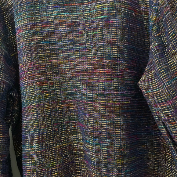 JM Collection XL Silk Blend Metallic Colorful Blazer Jacket Women’s Unique - Picture 11 of 11